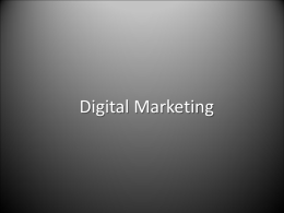 Digital Marketing An introduction