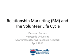 Relationship Marketing and Volunteering
