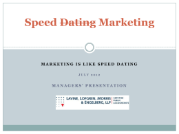 Speed Dating Marketing