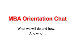 MBA Orientation Chat - University of Mississippi