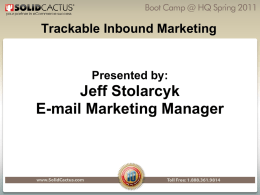 Trackable Inbound Marketing Presented by