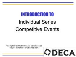 INTRODUCTION TO DECA