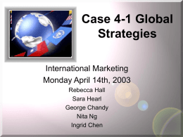 Case 4-1 Global Strategies