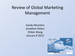 Review of Global Marketing Management