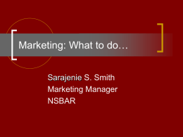 Marketing: What to do… - North Shore