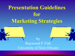 Presentation Guidelines for Marketing Plans