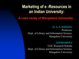 Marketing of e-Resources in an Indian University: