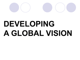 DEVELOPING A GLOBAL VISION