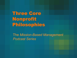 Three Core Nonprofit Philosophies