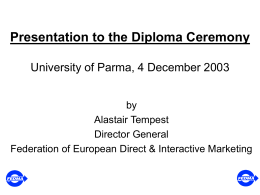 Presentation to the Diploma Ceremony University of Parma