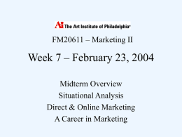 Week 1 – January 12, 2004