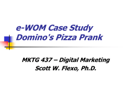 e-WOM Case Study Domino's Pizza Prank