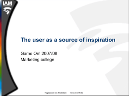 The user as a source of inspiration