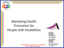 Marketing Health Promotion for People with Disabilities