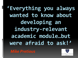 Everything you always wanted to know about developing an industry