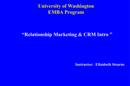 CRM - University of Washington