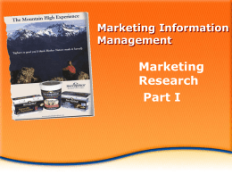 marketing research - Livingston Public Schools