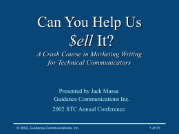 writing - Guidance Communications, Inc.