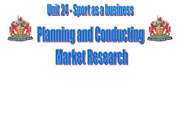 Planning and Conducting Market Research