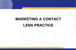 Marketing a Contact Lens Practice