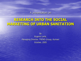 RESEARCH INTO THE SOCIAL MARKETING OF URBAN