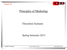 Principles of Marketing - Lecture 10
