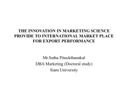 the innovation in marketing science provide to international market