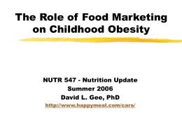 The Role of Food Marketing on Childhood Obesity