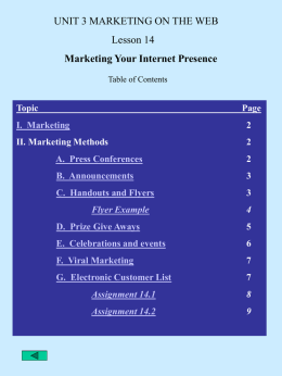 Marketing Your Internet Presence