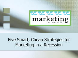 Five Smart Cheap Marketing Strategies