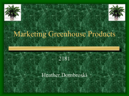Marketing Greenhouse Products