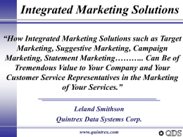 How Integrated Marketing Solutions such as Target Marketing