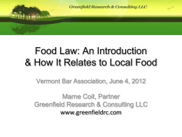 What is Local Food - Vermont Bar Association