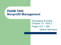 PADM 7040 Nonprofit Management