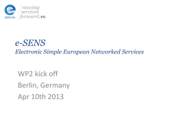 e-SENS Electronic Simple European Networked Services
