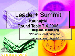 Leader+ Summit Kauhajoki Round Table 7.4.2005