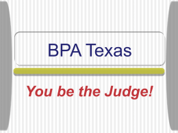 Pre-Judged - Business Professionals of America