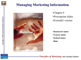 The Marketing Research Process (continued)