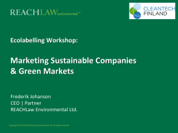 Ecolabelling Workshop: Marketing Sustainable Companies & Green