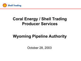 Shell Trading - Wyoming Pipeline Authority
