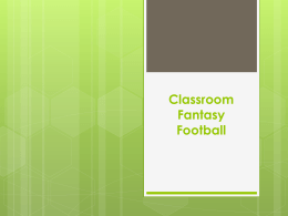 Classroom Fantasy Football Sports Marketing & Fantasy Football