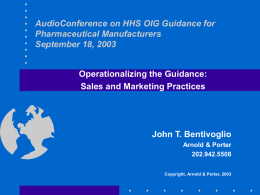 HHS OIG Compliance Guide for the Pharmaceutical Industry