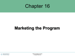 Marketing the Program - Wayne Community College