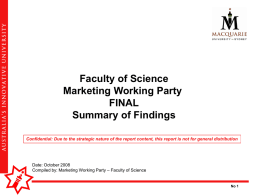 Appendix 14 Marketing - Faculty of Science and Engineering