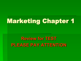 Marketing Chapter 1 - Garnet Valley School District