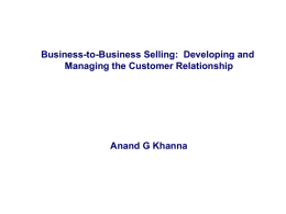 Business-to-Business Selling