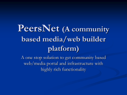PeersNet (A community based web builder platform)