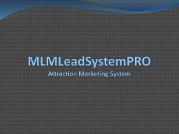 MLMLeadSystemPRO Attraction Marketing System