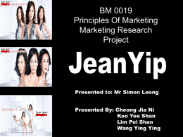 BM 0019 Principles Of Marketing Marketing Research Project