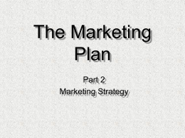 Systematic Planning Models Marketing managers often use a